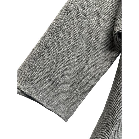 Eileen Fisher 100% Cotton Open Front Cardigan Light Gray Knit Sweater M - Picture 3 of 8